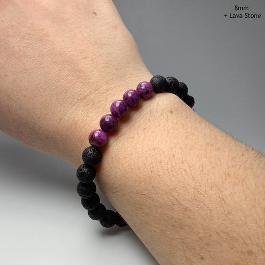 Purple Crazy Lace Agate Beaded Bracelet-Rocks and Gems Canada