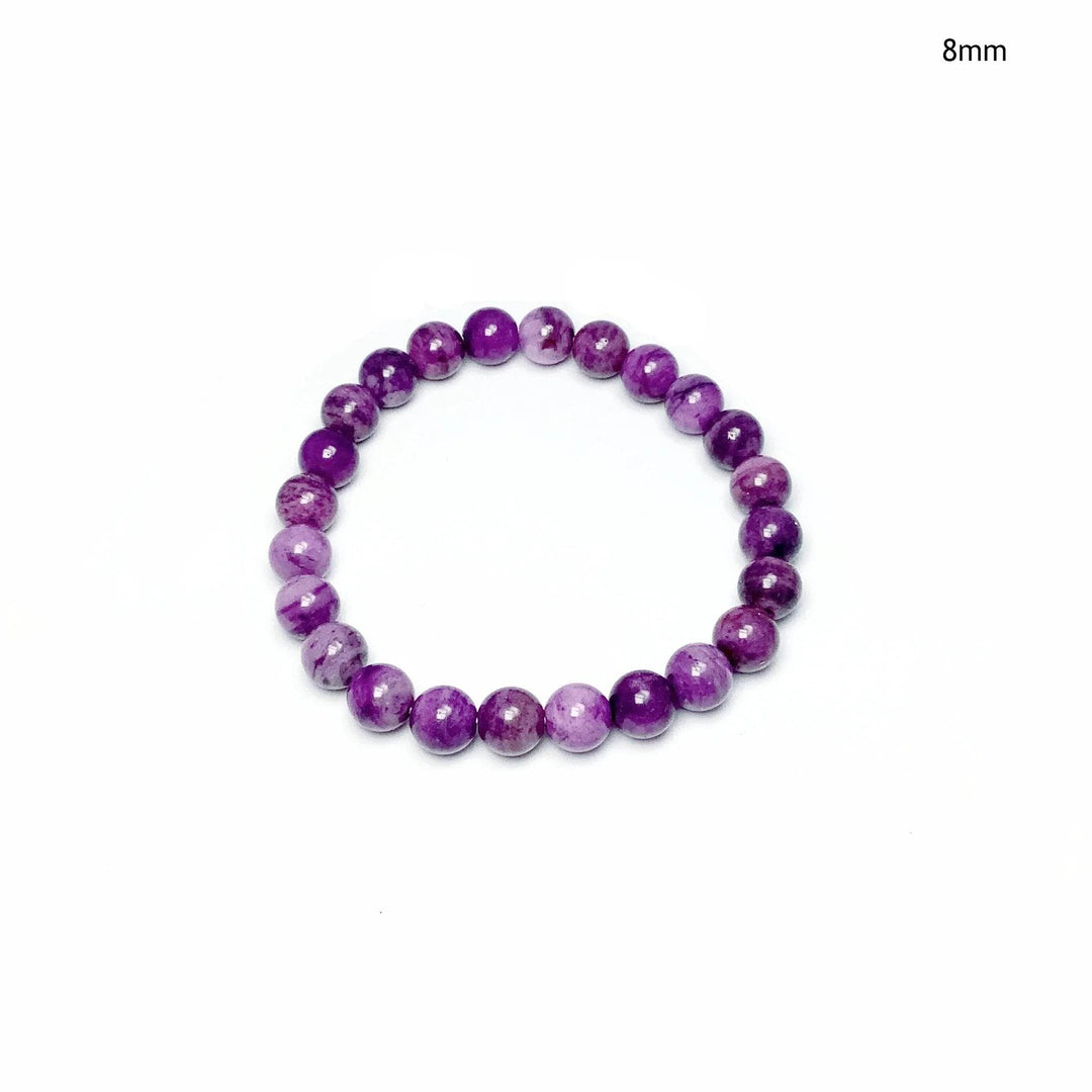 Purple Crazy Lace Agate Beaded Bracelet-Rocks and Gems Canada