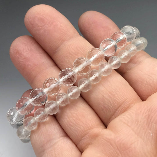 Quartz Faceted Beaded Bracelet-Rocks and Gems Canada