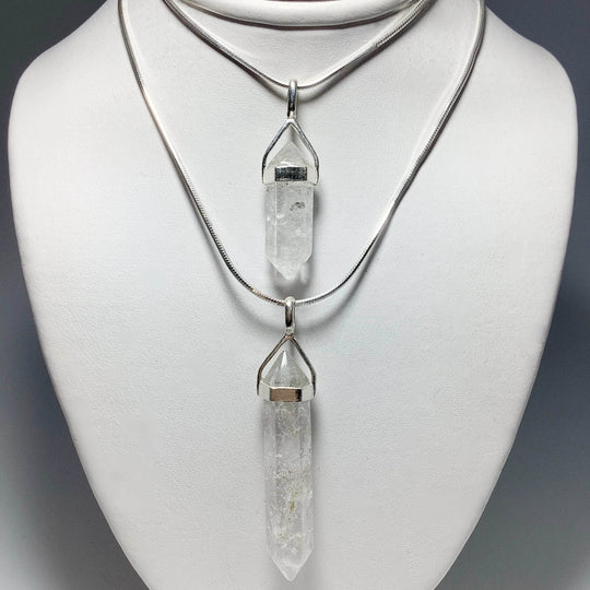 Quartz with Inclusions Double Terminated Point Pendant-Rocks and Gems Canada
