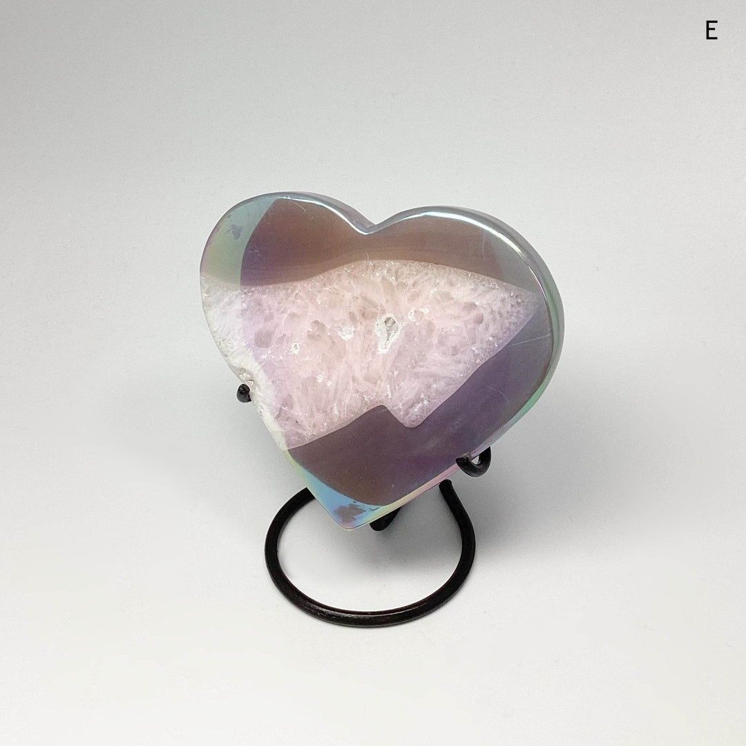 Rainbow Agate Heart on Stand-Rocks and Gems Canada