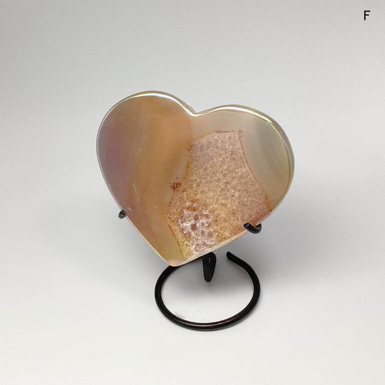 Rainbow Agate Heart on Stand-Rocks and Gems Canada