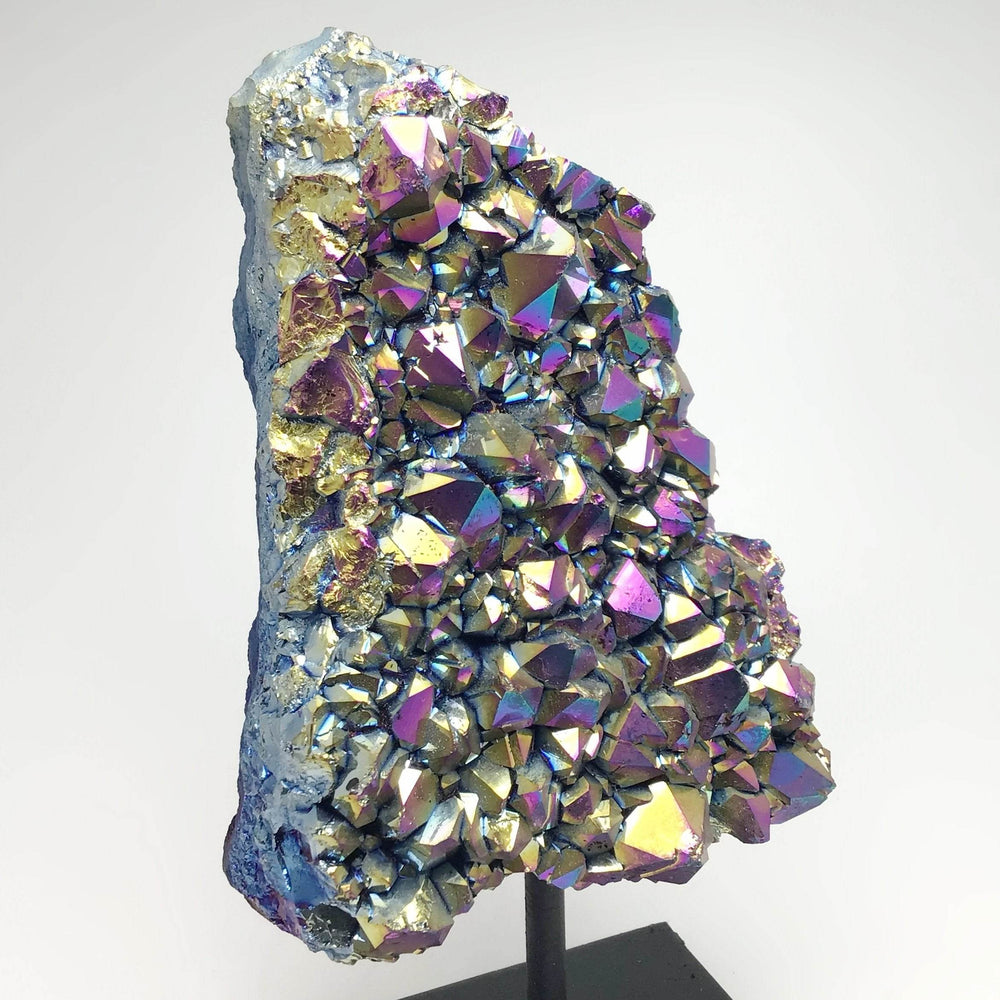 Rainbow Amethyst Druze Cluster On Stand-Rocks and Gems Canada