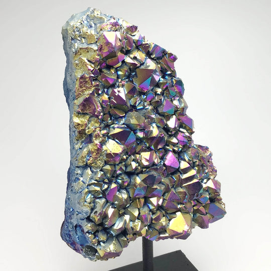 Rainbow Amethyst Druze Cluster On Stand-Rocks and Gems Canada