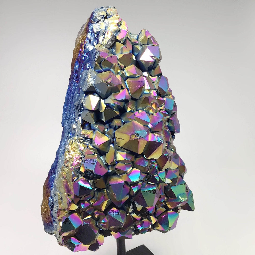 Rainbow Amethyst Druze Cluster On Stand-Rocks and Gems Canada