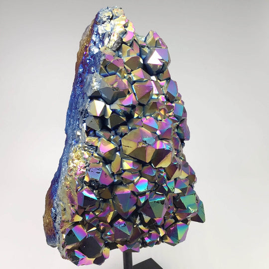 Rainbow Amethyst Druze Cluster On Stand-Rocks and Gems Canada