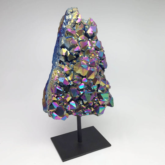 Rainbow Amethyst Druze Cluster On Stand-Rocks and Gems Canada