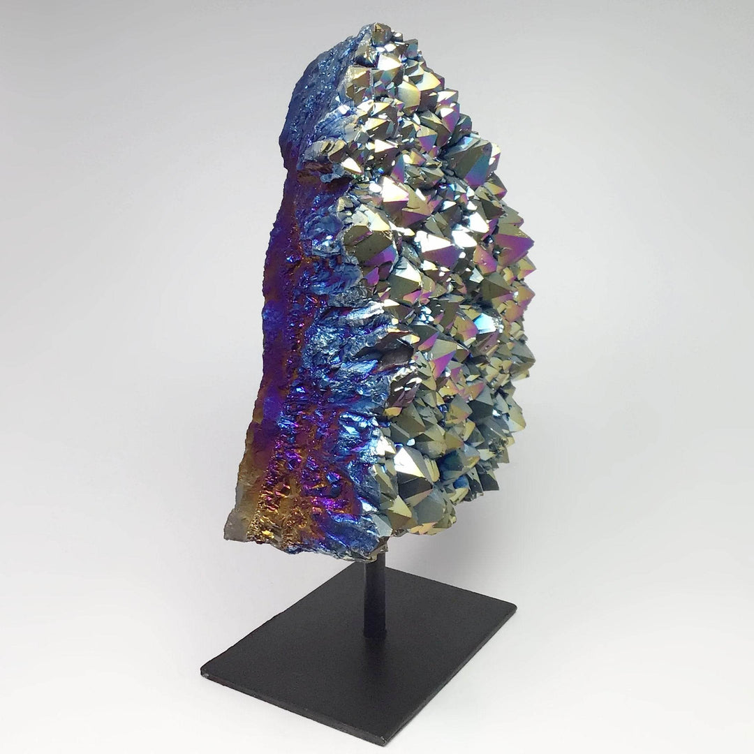 Rainbow Amethyst Druze Cluster On Stand-Rocks and Gems Canada