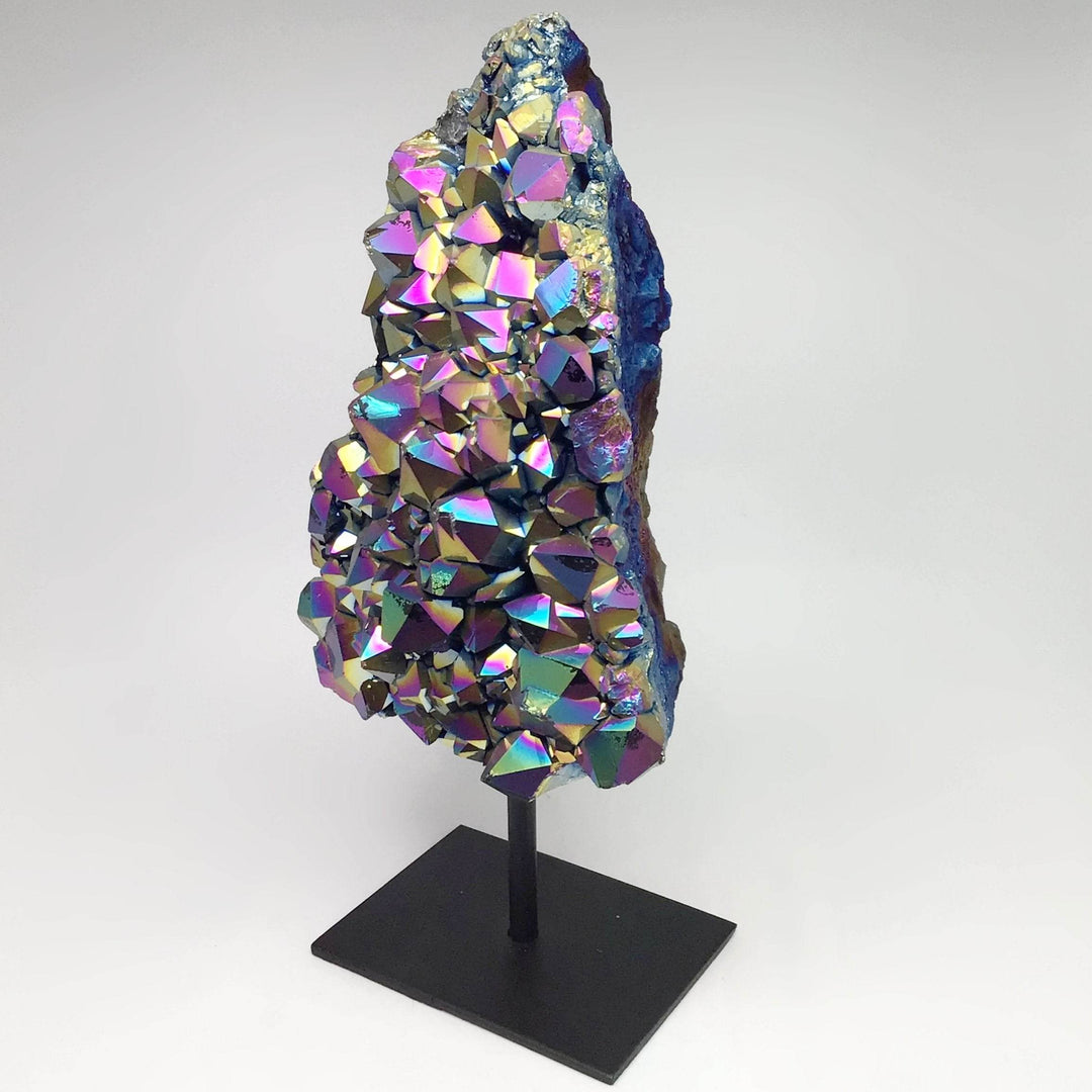 Rainbow Amethyst Druze Cluster On Stand-Rocks and Gems Canada