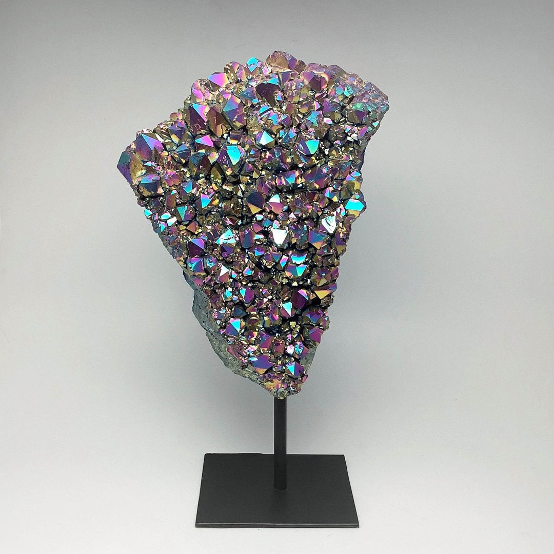 Rainbow Amethyst Druze Cluster On Stand-Rocks and Gems Canada