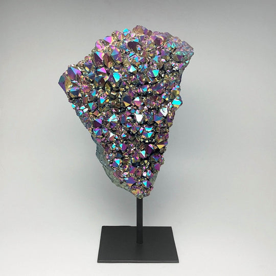 Rainbow Amethyst Druze Cluster On Stand-Rocks and Gems Canada