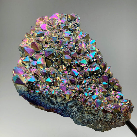 Rainbow Amethyst Druze Cluster On Stand-Rocks and Gems Canada
