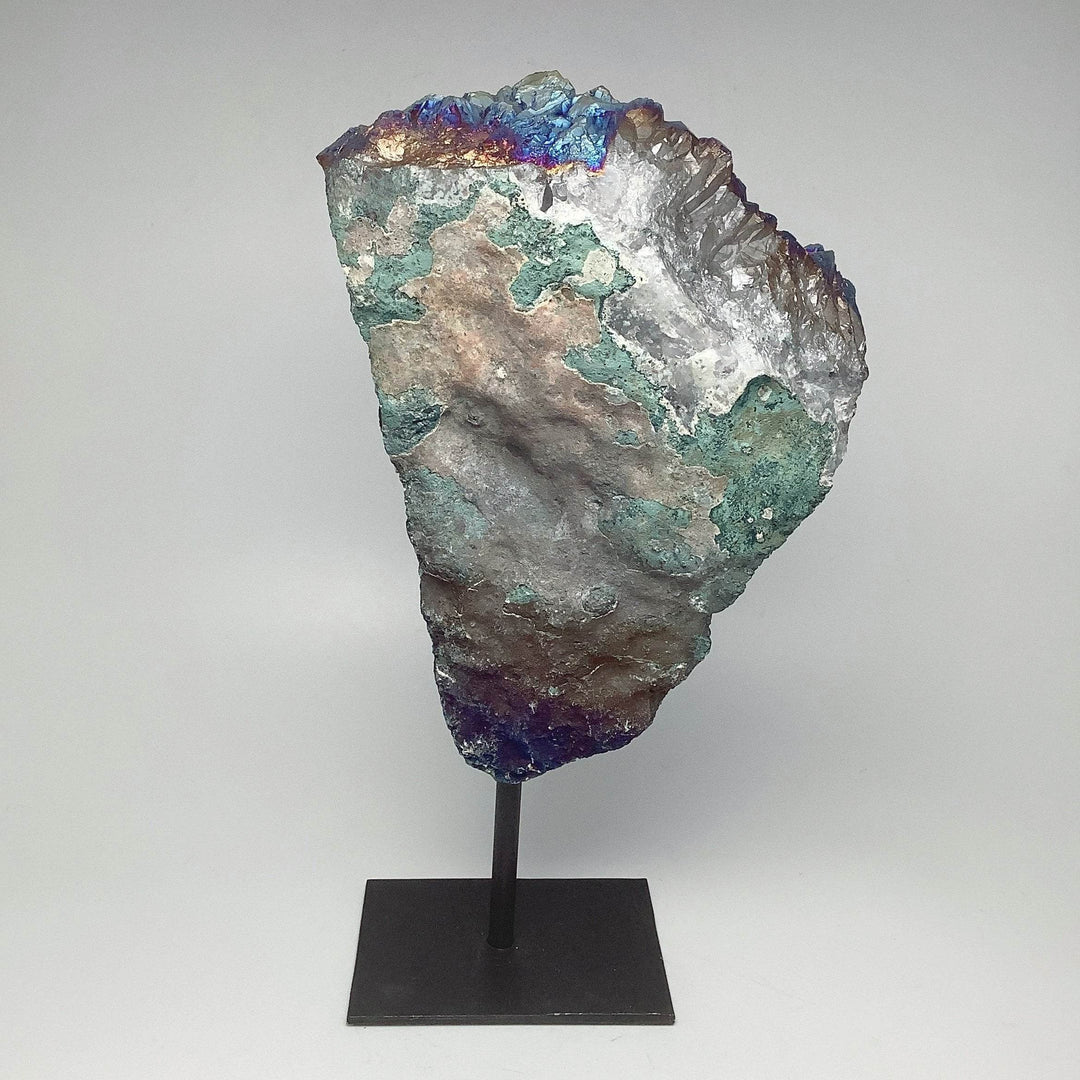 Rainbow Amethyst Druze Cluster On Stand-Rocks and Gems Canada