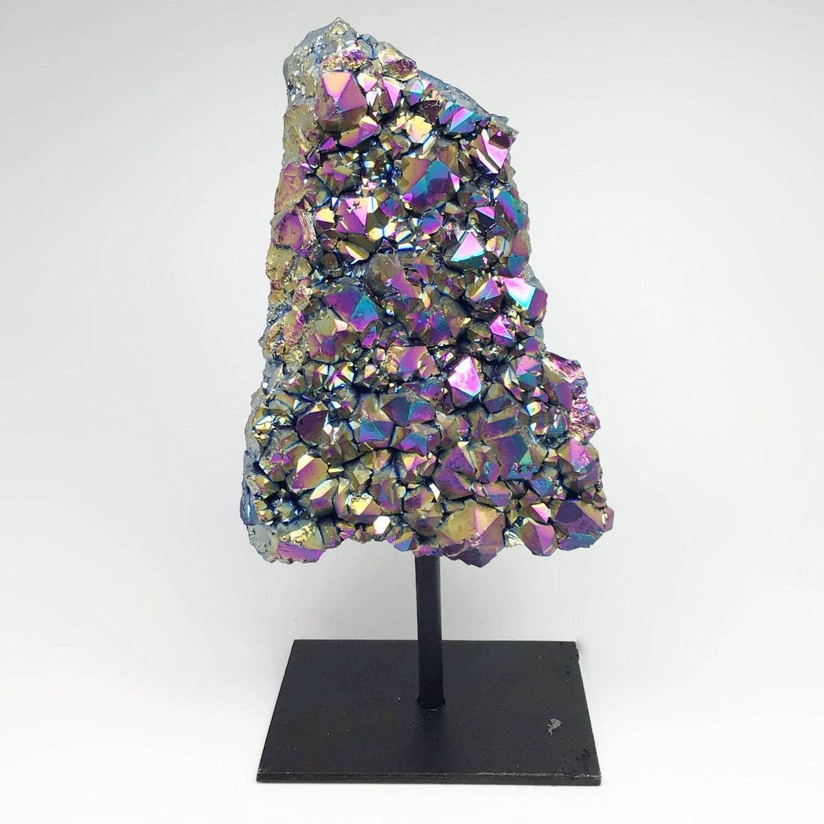 Rainbow Amethyst Druze Cluster On Stand-Rocks and Gems Canada