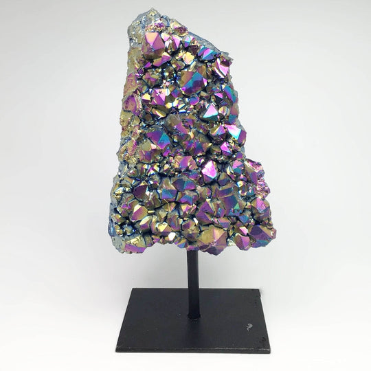 Rainbow Amethyst Druze Cluster On Stand-Rocks and Gems Canada