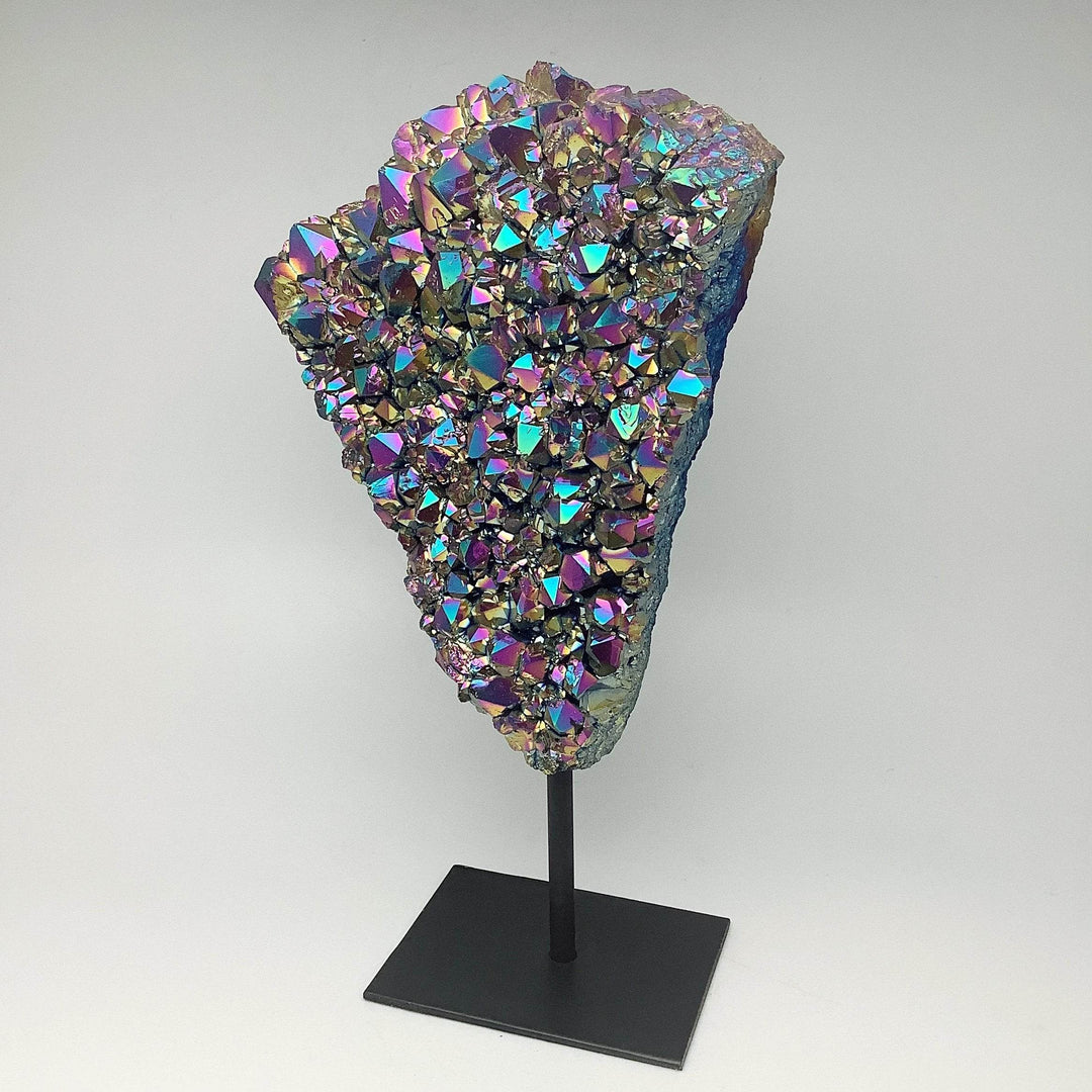 Rainbow Amethyst Druze Cluster On Stand-Rocks and Gems Canada