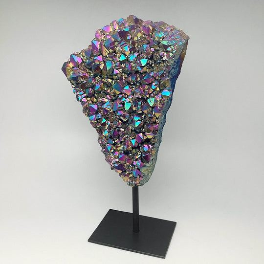 Rainbow Amethyst Druze Cluster On Stand-Rocks and Gems Canada