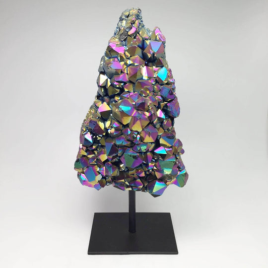 Rainbow Amethyst Druze Cluster On Stand-Rocks and Gems Canada