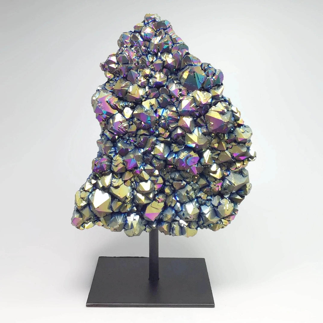 Rainbow Amethyst Druze Cluster On Stand-Rocks and Gems Canada