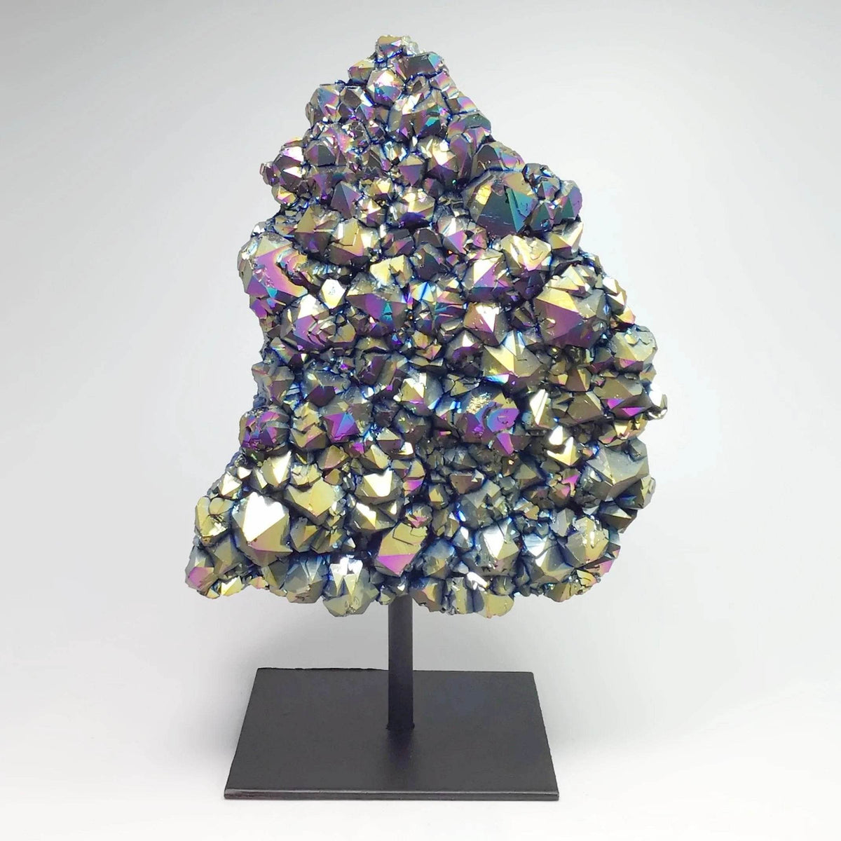 Rainbow Amethyst Druze Cluster On Stand-Rocks and Gems Canada