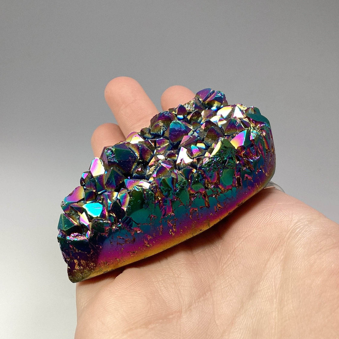 Rainbow Amethyst Druze Cluster Teardrop Carving-Rocks and Gems Canada