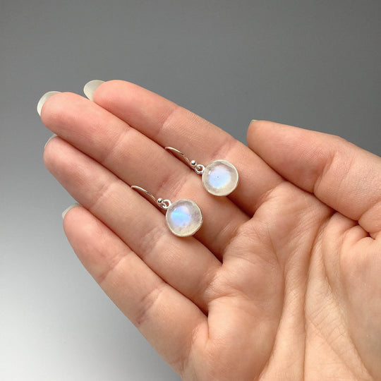 Rainbow Moonstone Dangle Earrings-Rocks and Gems Canada