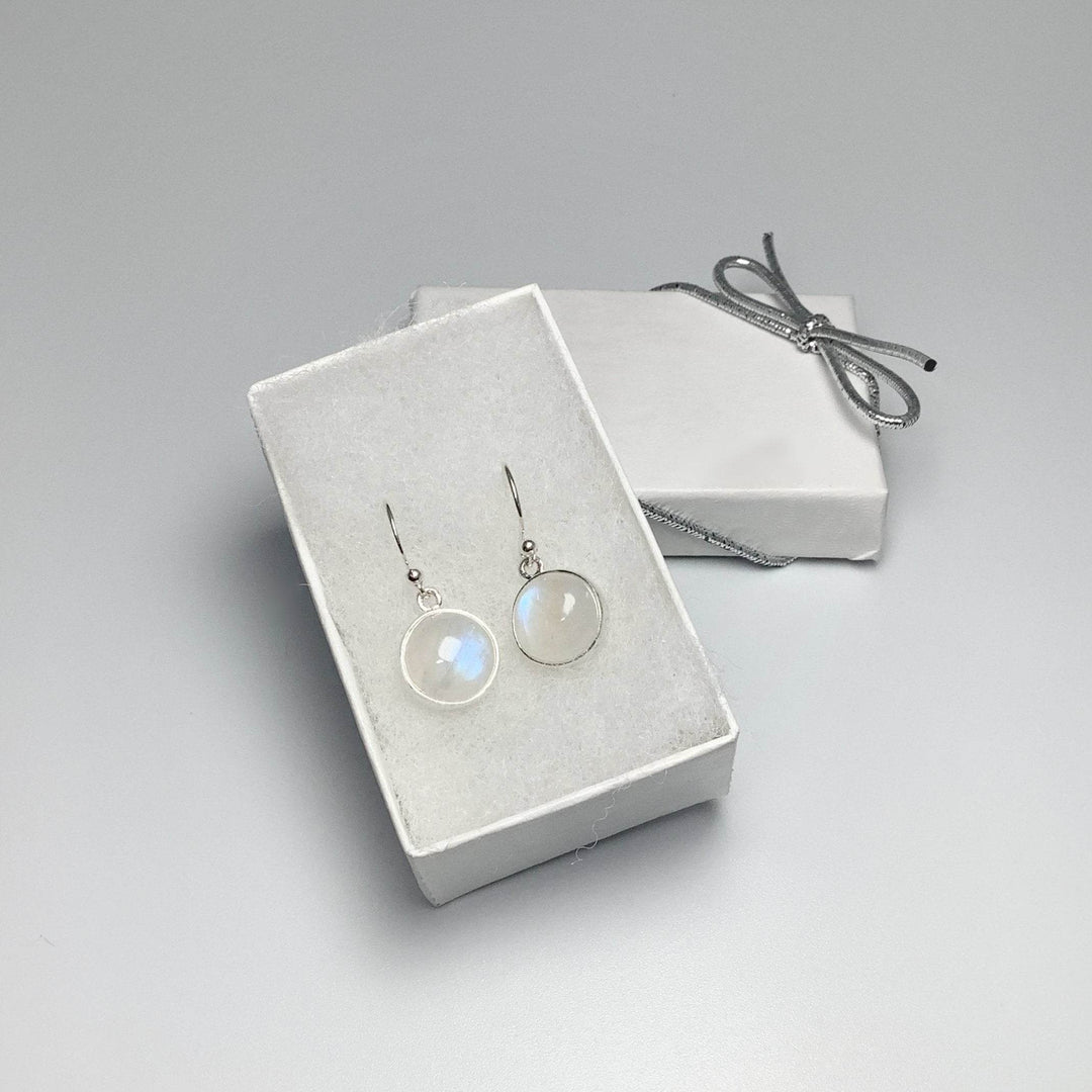 Rainbow Moonstone Dangle Earrings-Rocks and Gems Canada