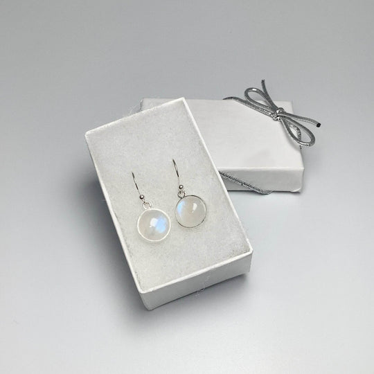 Rainbow Moonstone Dangle Earrings-Rocks and Gems Canada