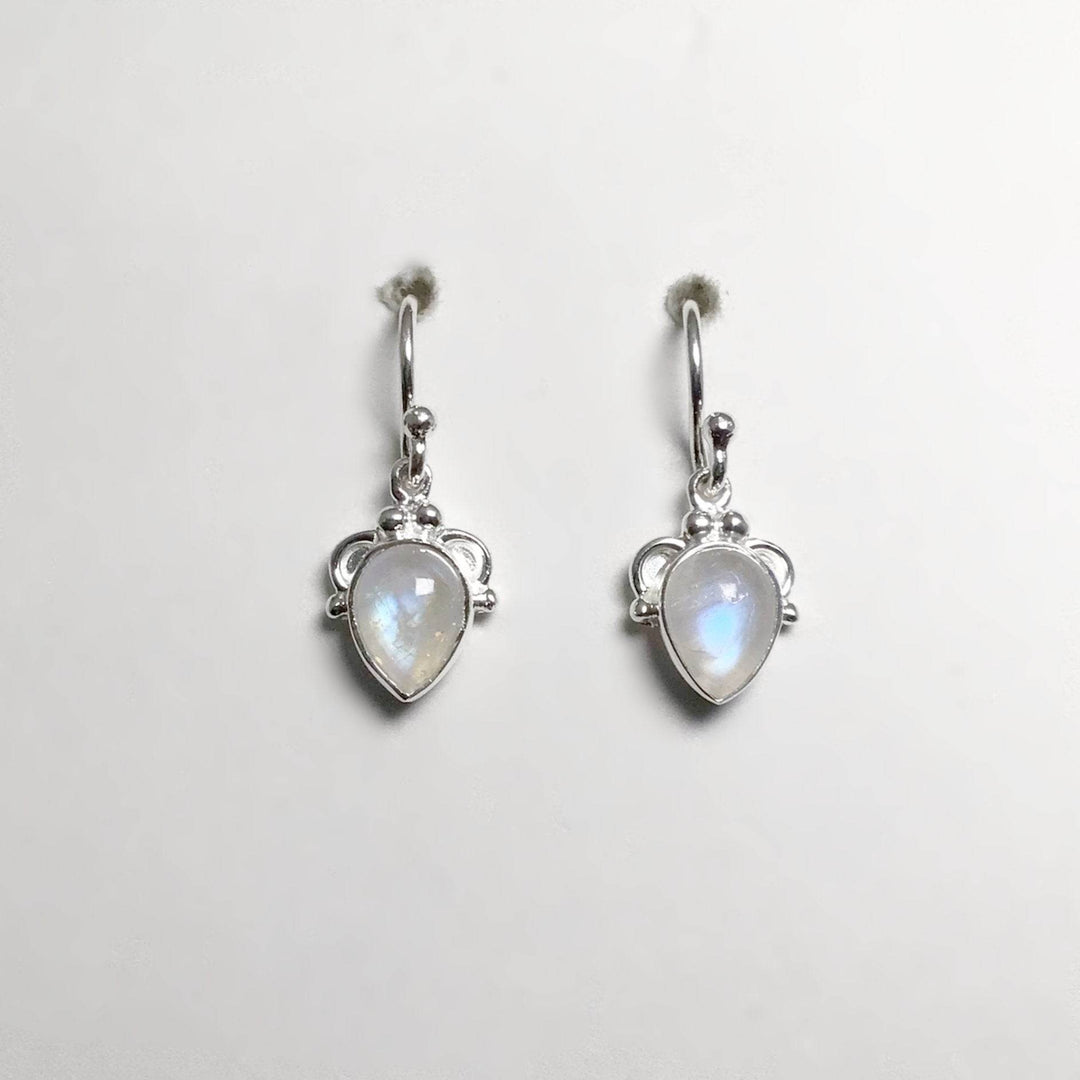 Rainbow Moonstone Dangle Earrings-Rocks and Gems Canada