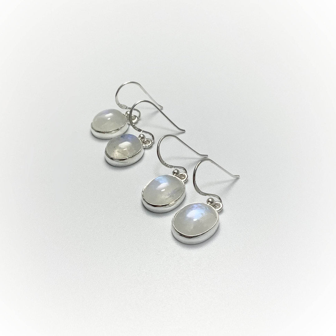 Rainbow Moonstone Dangle Earrings-Rocks and Gems Canada
