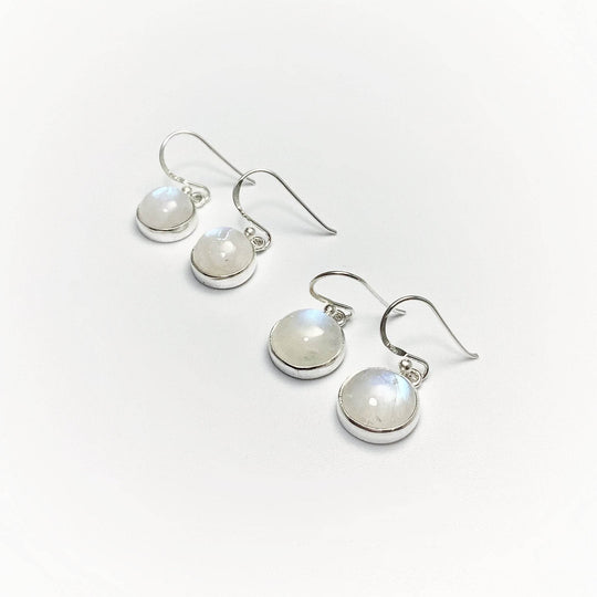 Rainbow Moonstone Dangle Earrings-Rocks and Gems Canada