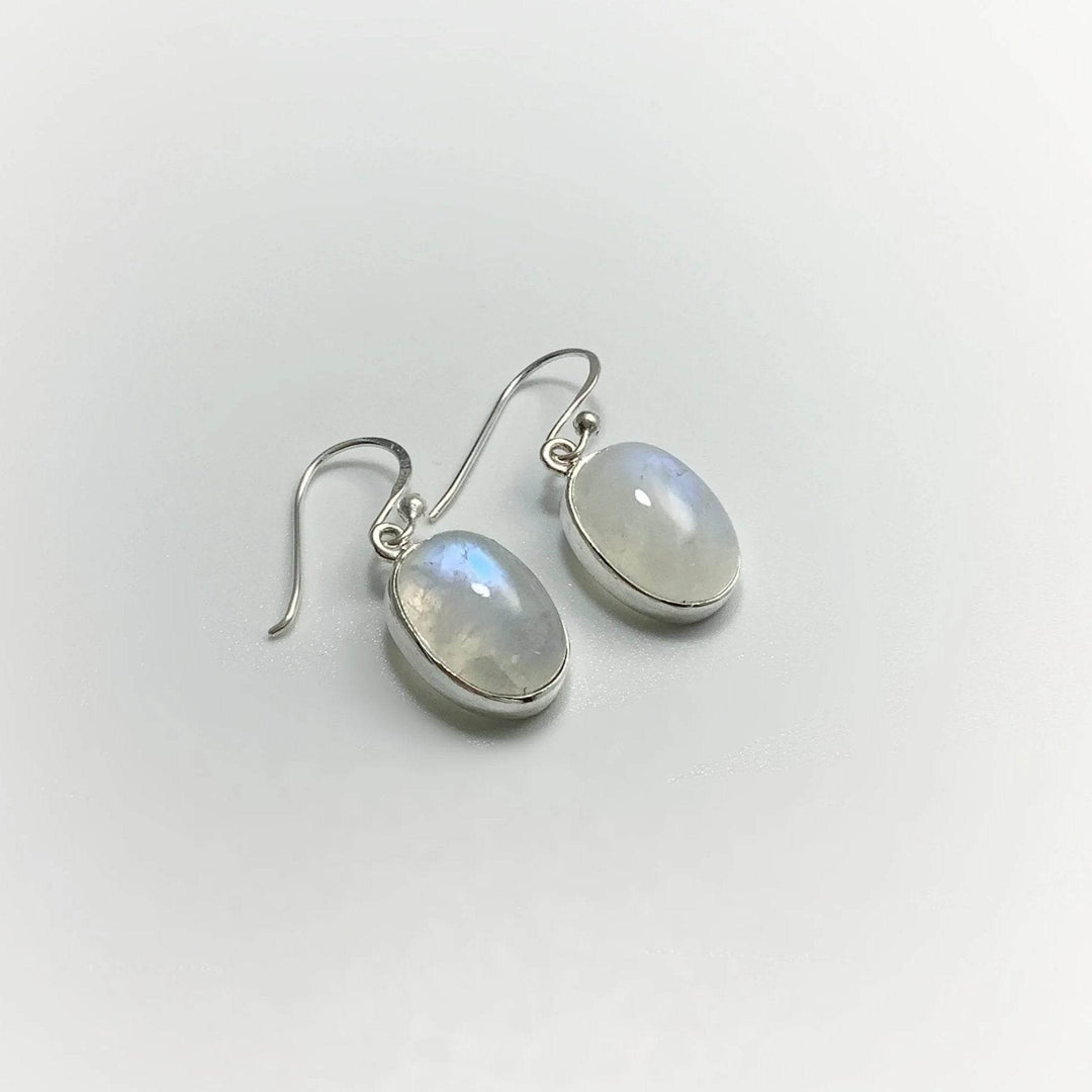 Rainbow Moonstone Dangle Earrings-Rocks and Gems Canada