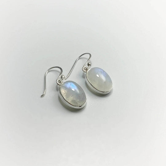 Rainbow Moonstone Dangle Earrings-Rocks and Gems Canada