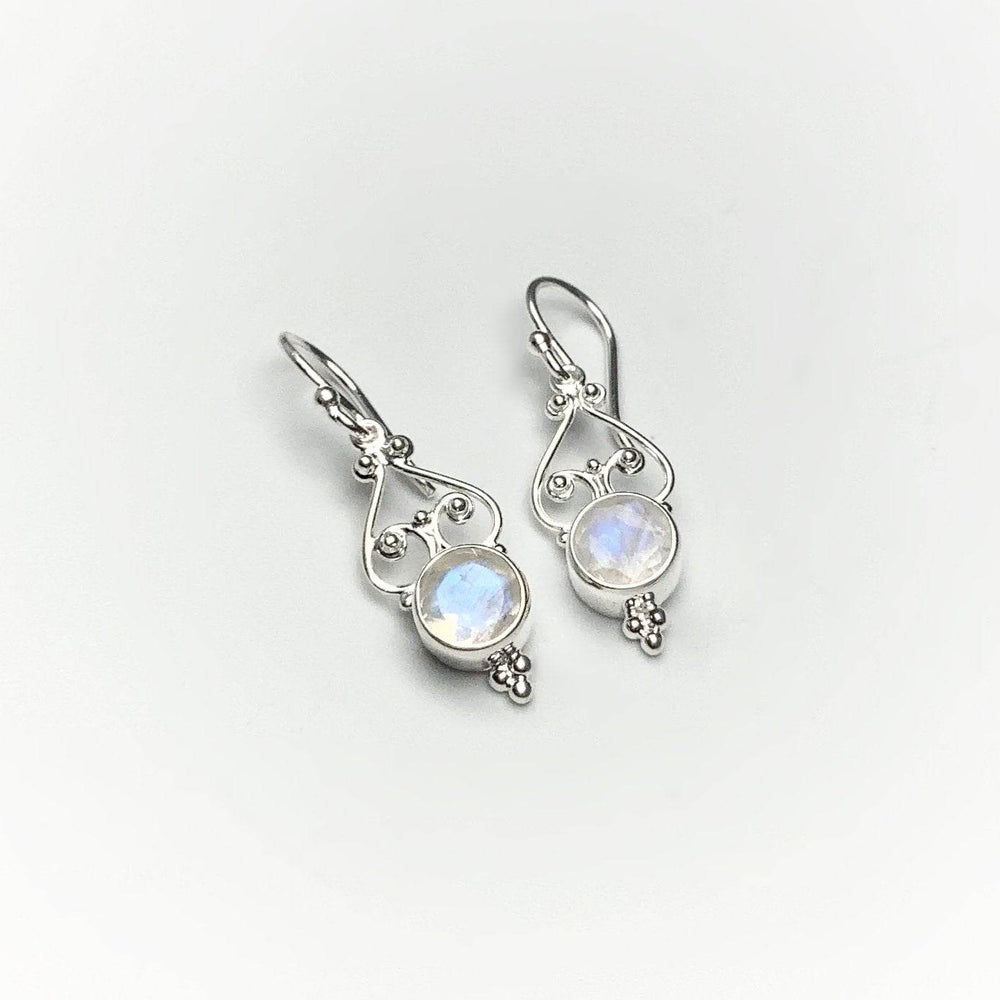Rainbow Moonstone Dangle Earrings-Rocks and Gems Canada