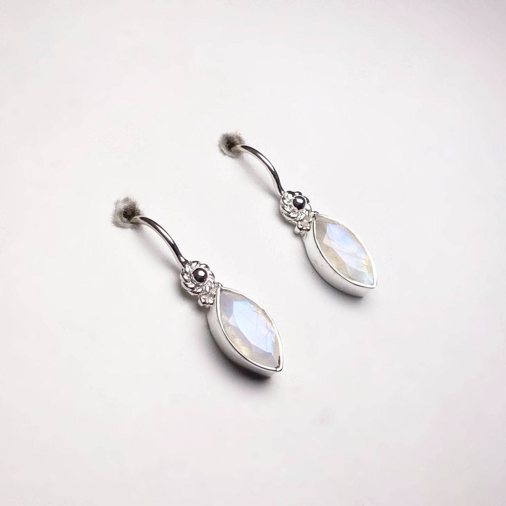 Rainbow Moonstone Dangle Earrings-Rocks and Gems Canada