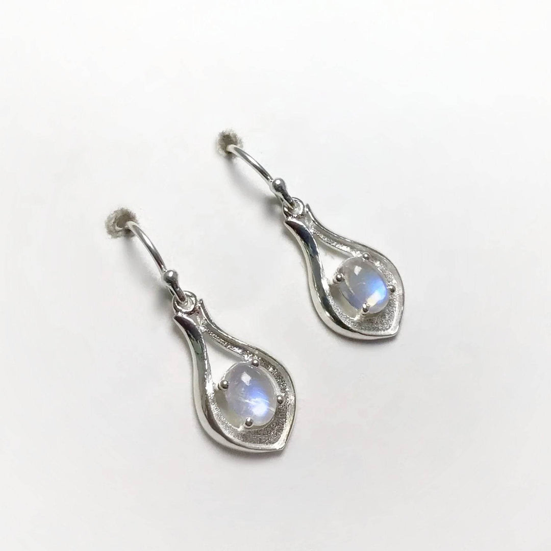 Rainbow Moonstone Dangle Earrings-Rocks and Gems Canada