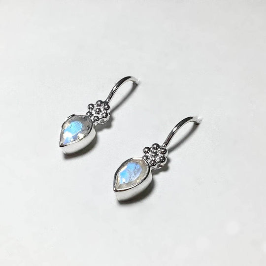 Rainbow Moonstone Dangle Earrings-Rocks and Gems Canada