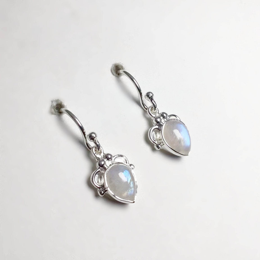 Rainbow Moonstone Dangle Earrings-Rocks and Gems Canada