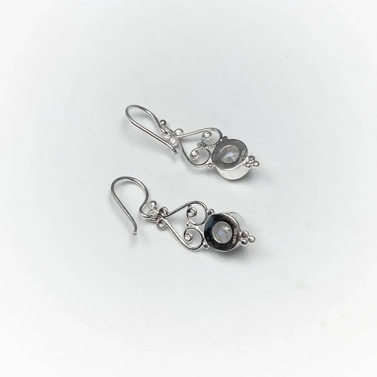 Rainbow Moonstone Dangle Earrings-Rocks and Gems Canada