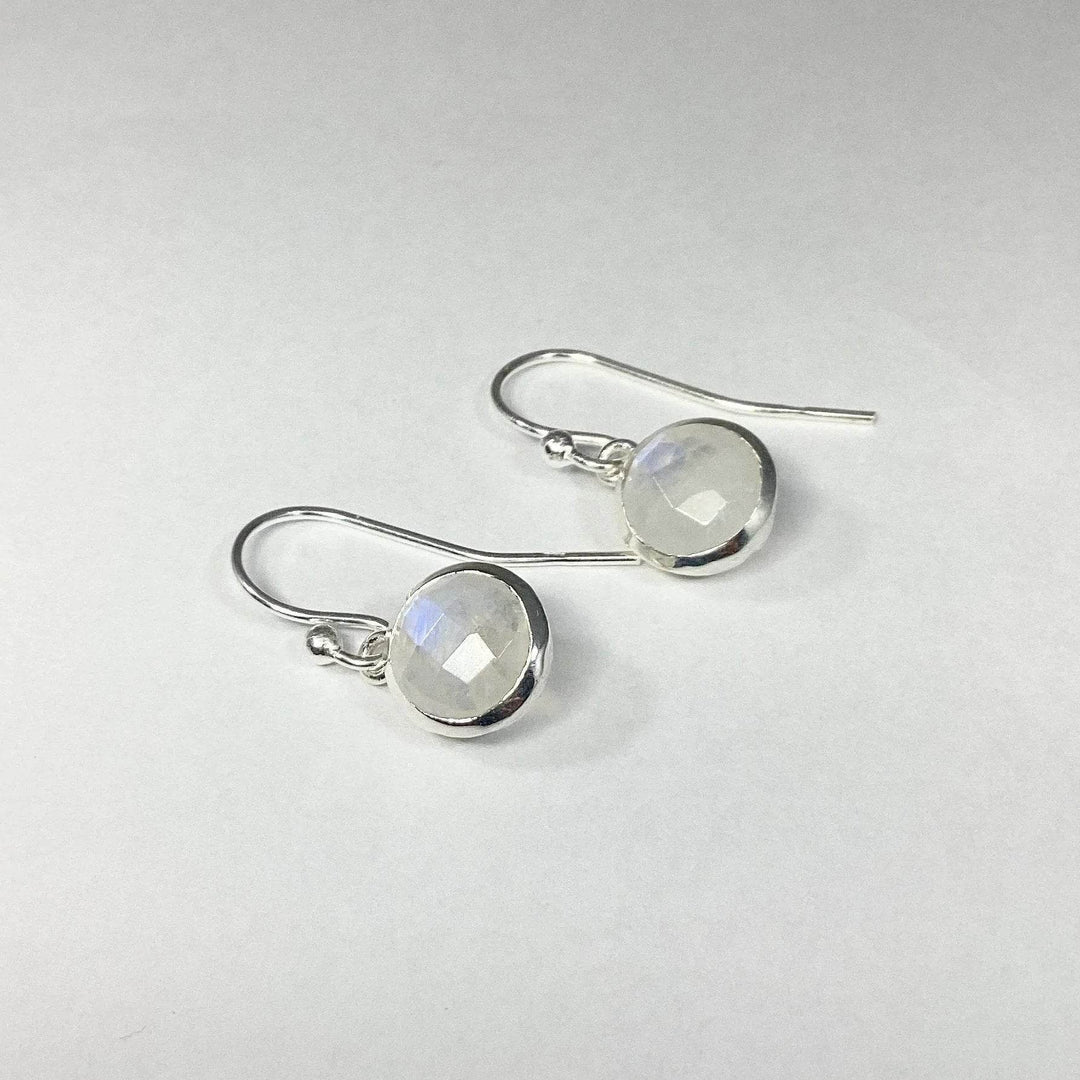 Rainbow Moonstone Dangle Earrings-Rocks and Gems Canada