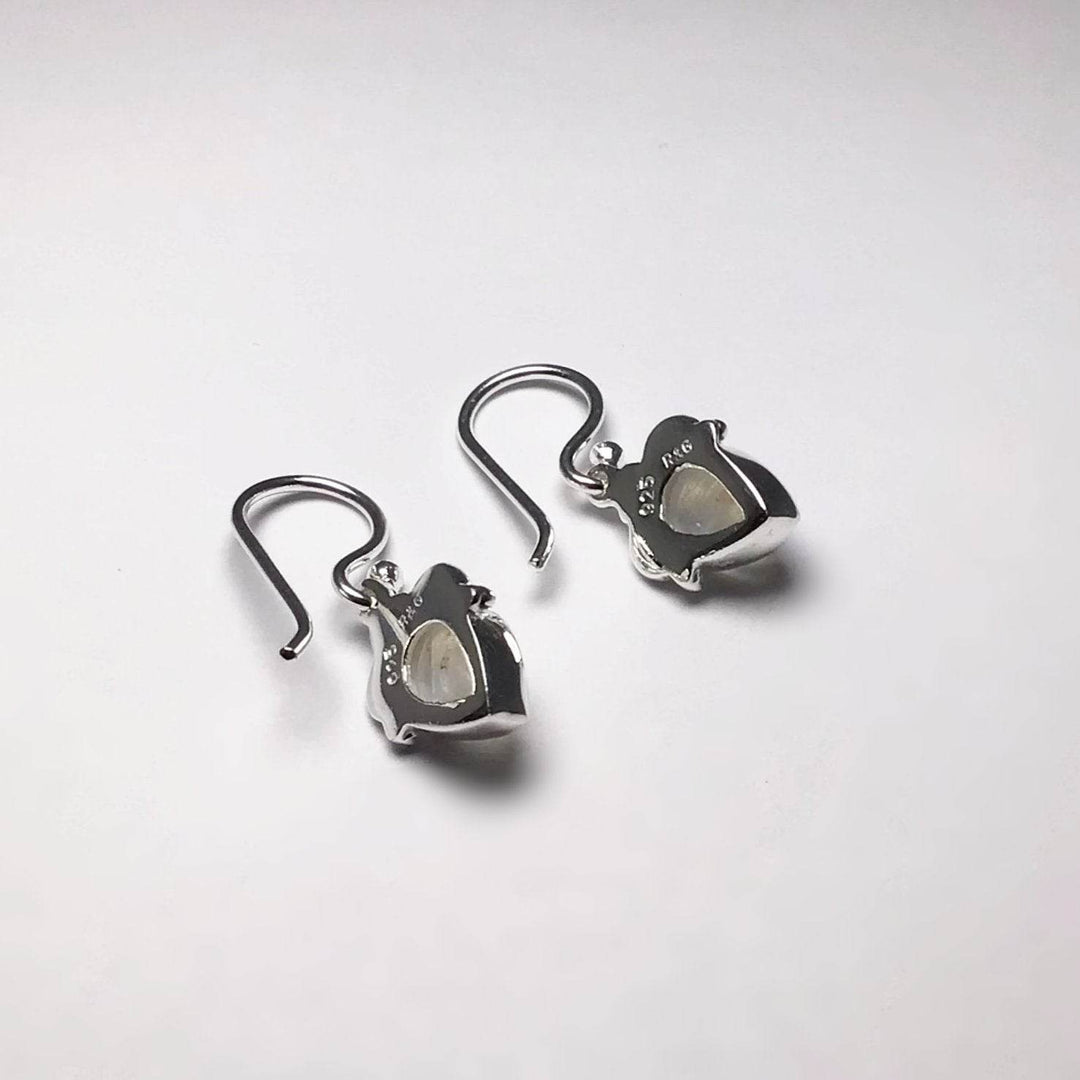 Rainbow Moonstone Dangle Earrings-Rocks and Gems Canada