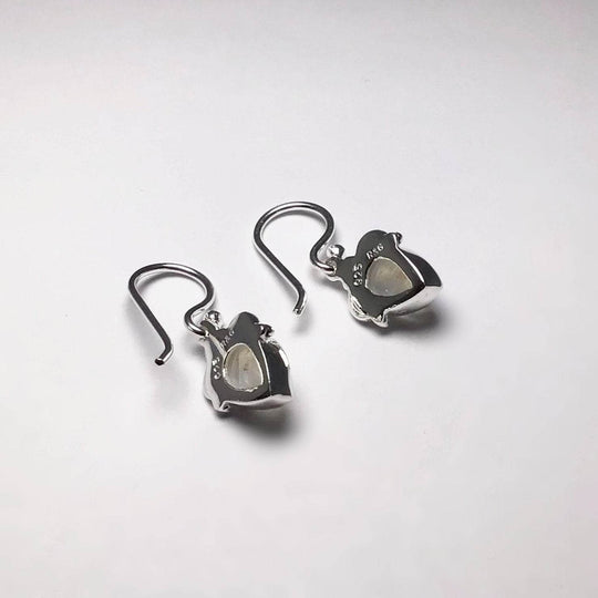 Rainbow Moonstone Dangle Earrings-Rocks and Gems Canada