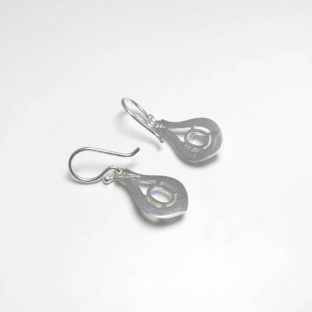 Rainbow Moonstone Dangle Earrings-Rocks and Gems Canada