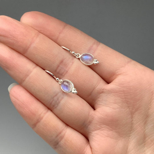 Rainbow Moonstone Dangle Earrings-Rocks and Gems Canada