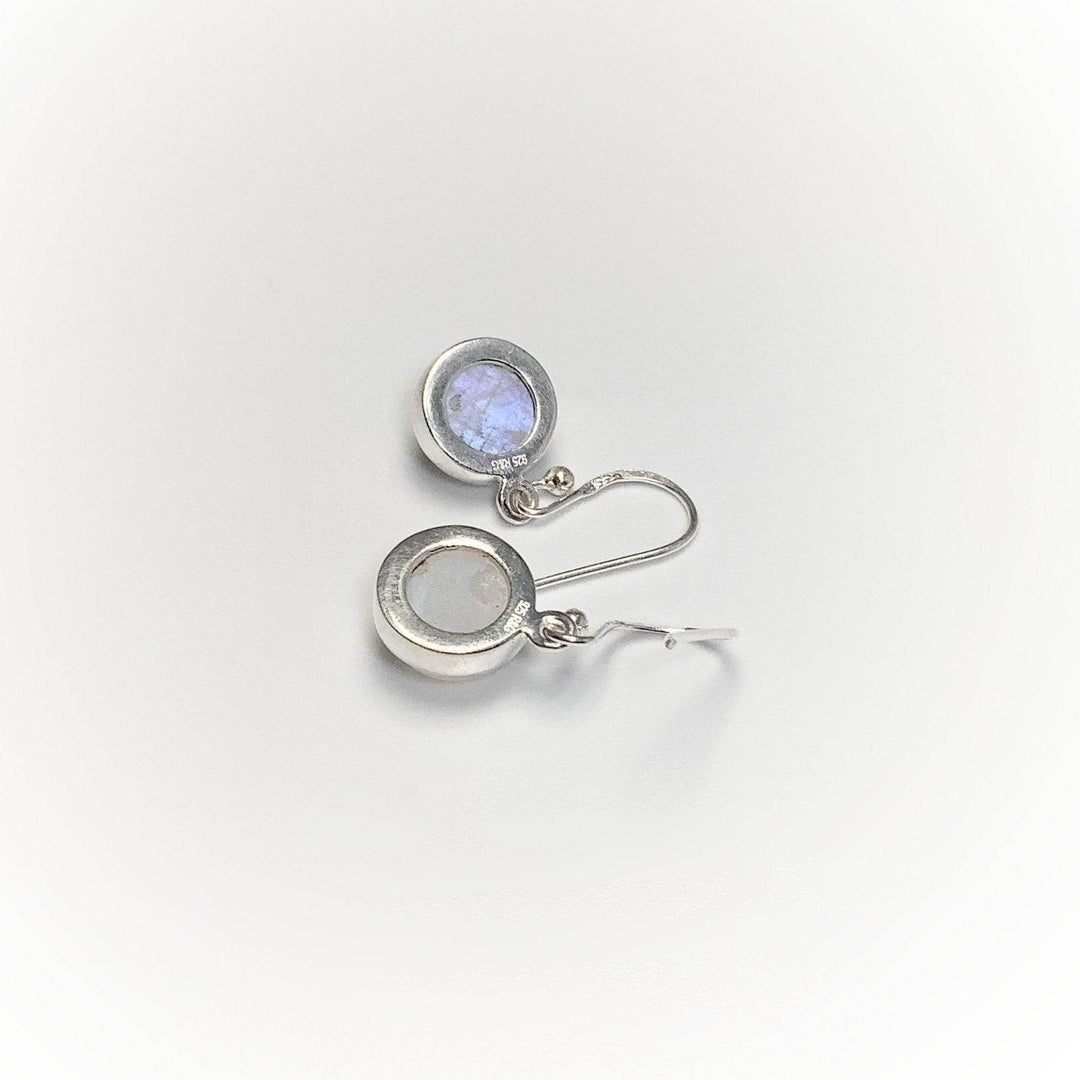 Rainbow Moonstone Dangle Earrings-Rocks and Gems Canada