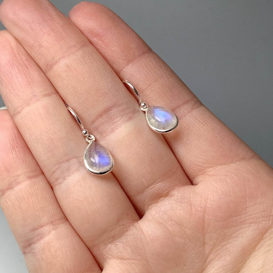 Rainbow Moonstone Dangle Earrings-Rocks and Gems Canada