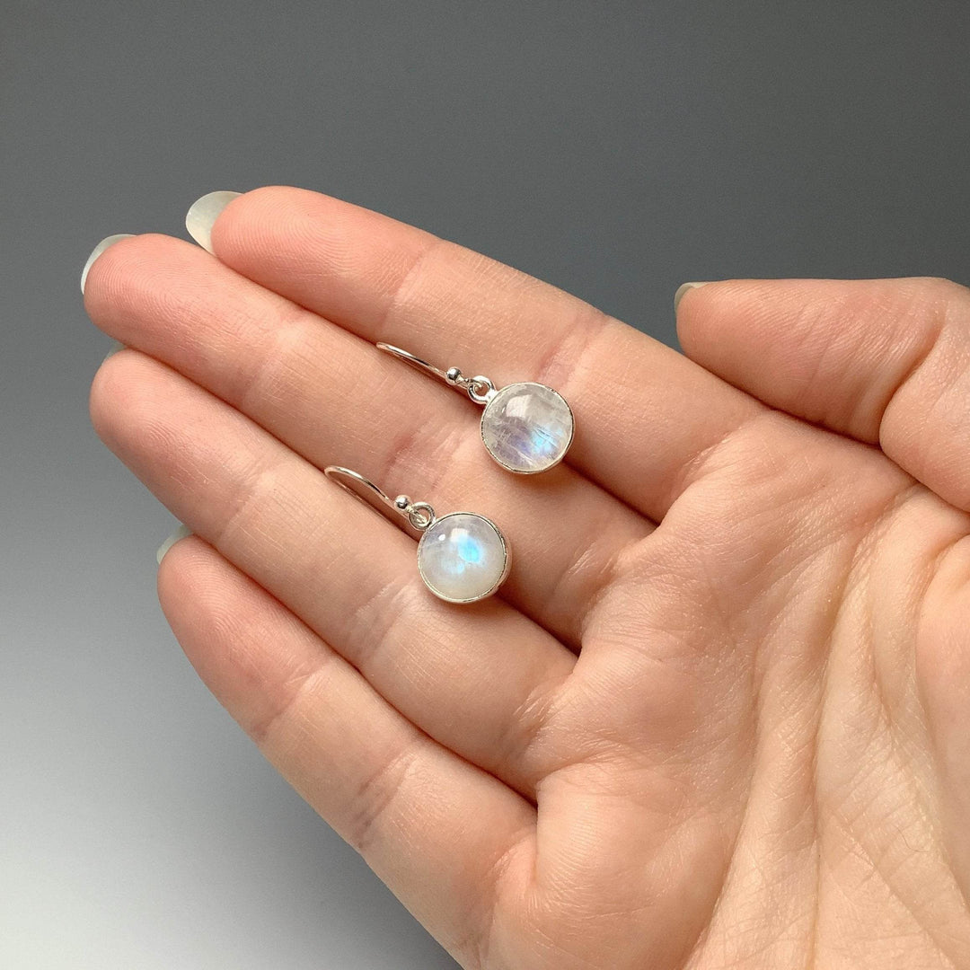 Rainbow Moonstone Dangle Earrings-Rocks and Gems Canada