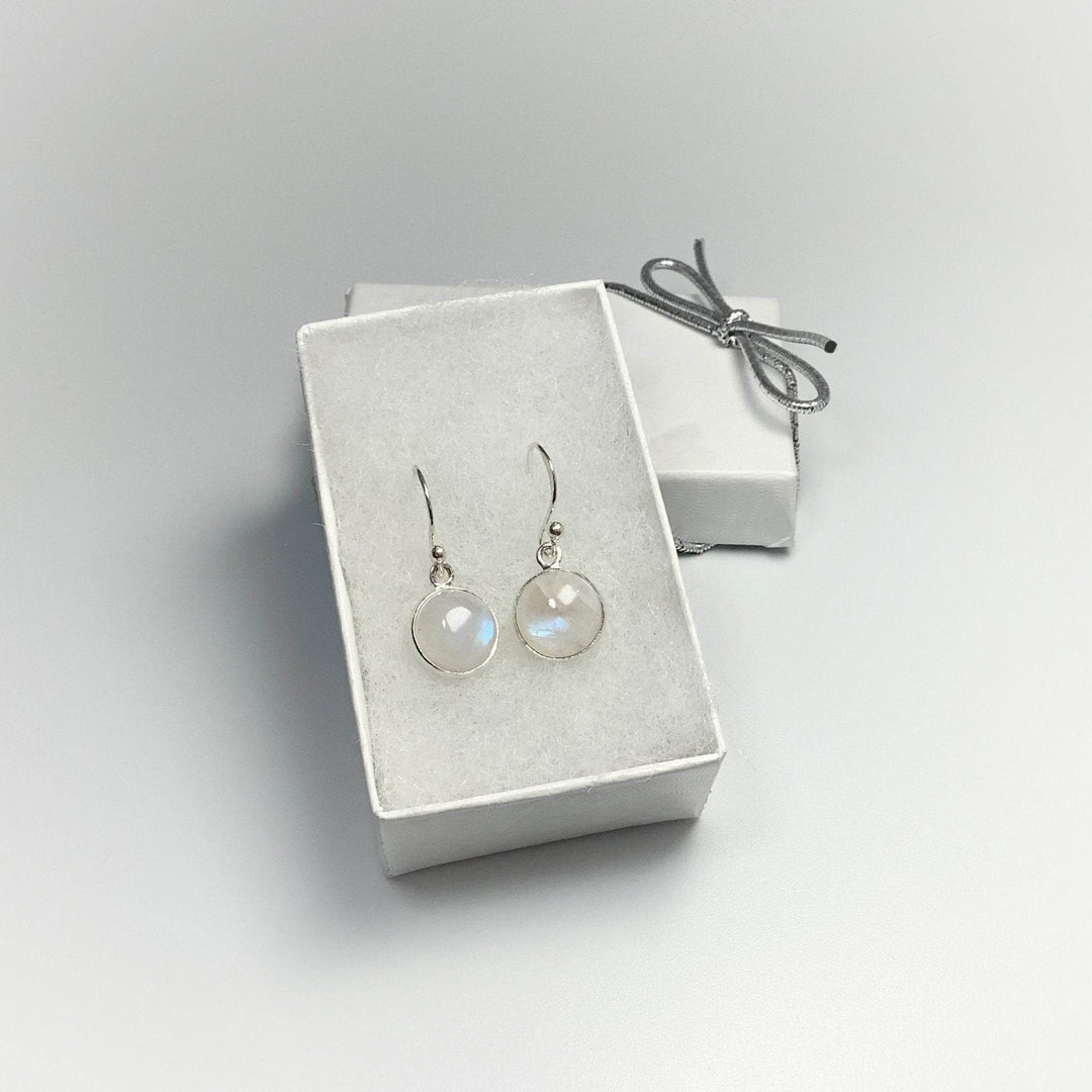 Rainbow Moonstone Dangle Earrings-Rocks and Gems Canada