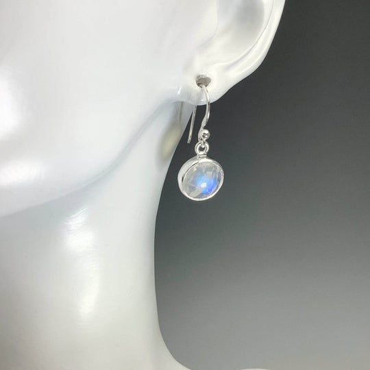 Rainbow Moonstone Dangle Earrings-Rocks and Gems Canada