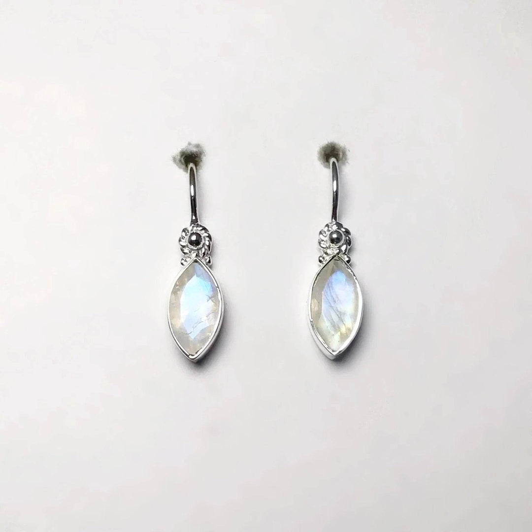 Rainbow Moonstone Dangle Earrings-Rocks and Gems Canada